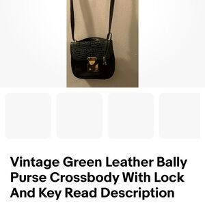 Bally Black and Green Crossbody Bag